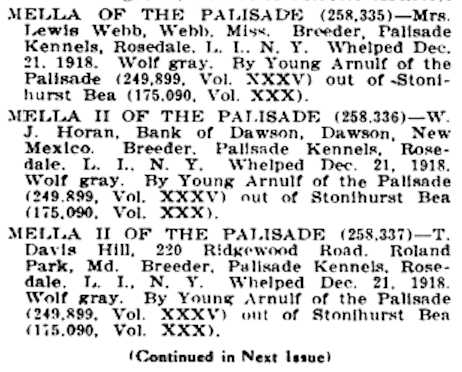 Mella II of the Palisade (1918)